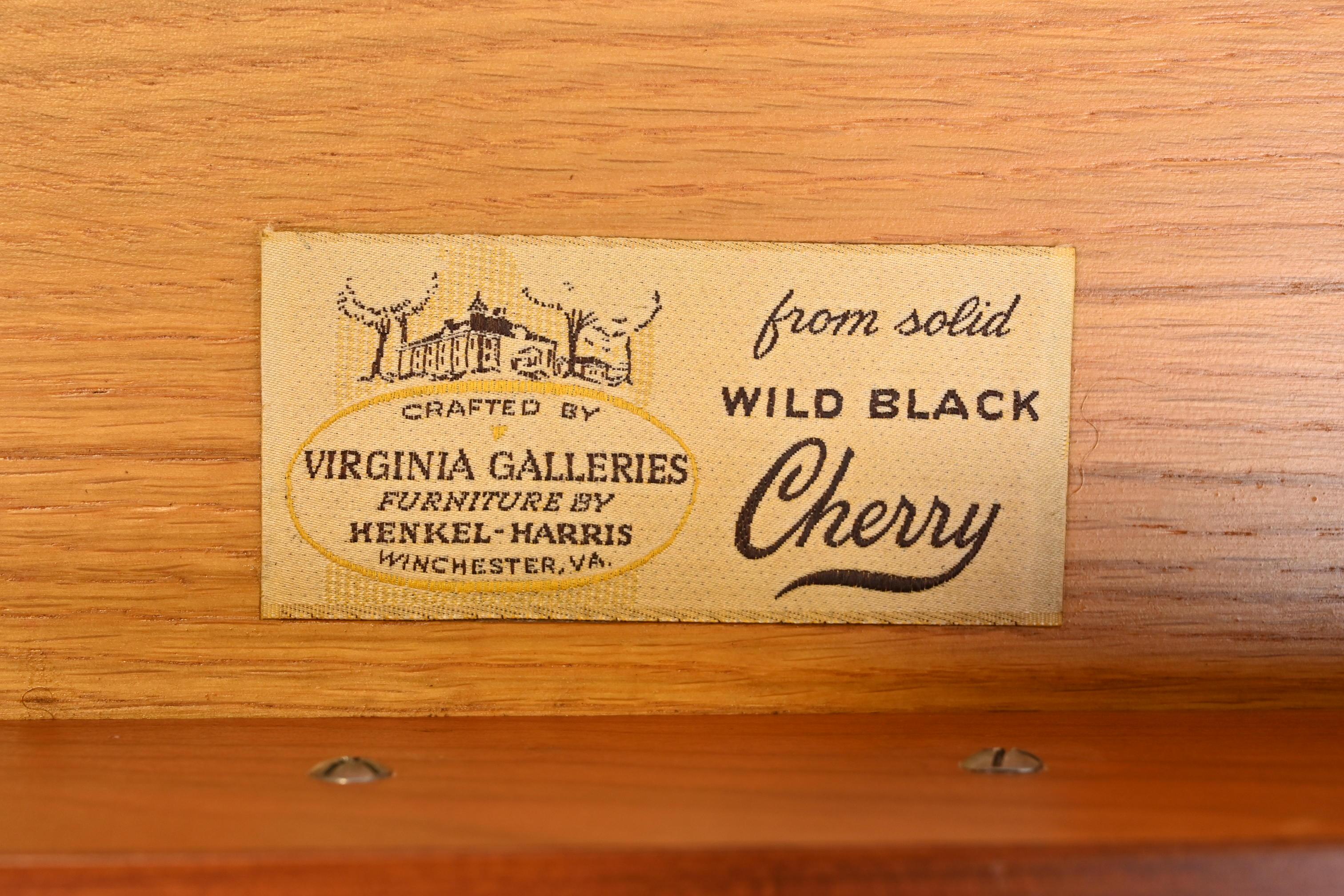 Henkel Harris American Colonial Cherry Wood Sideboard or Bar Cabinet, Restored 6