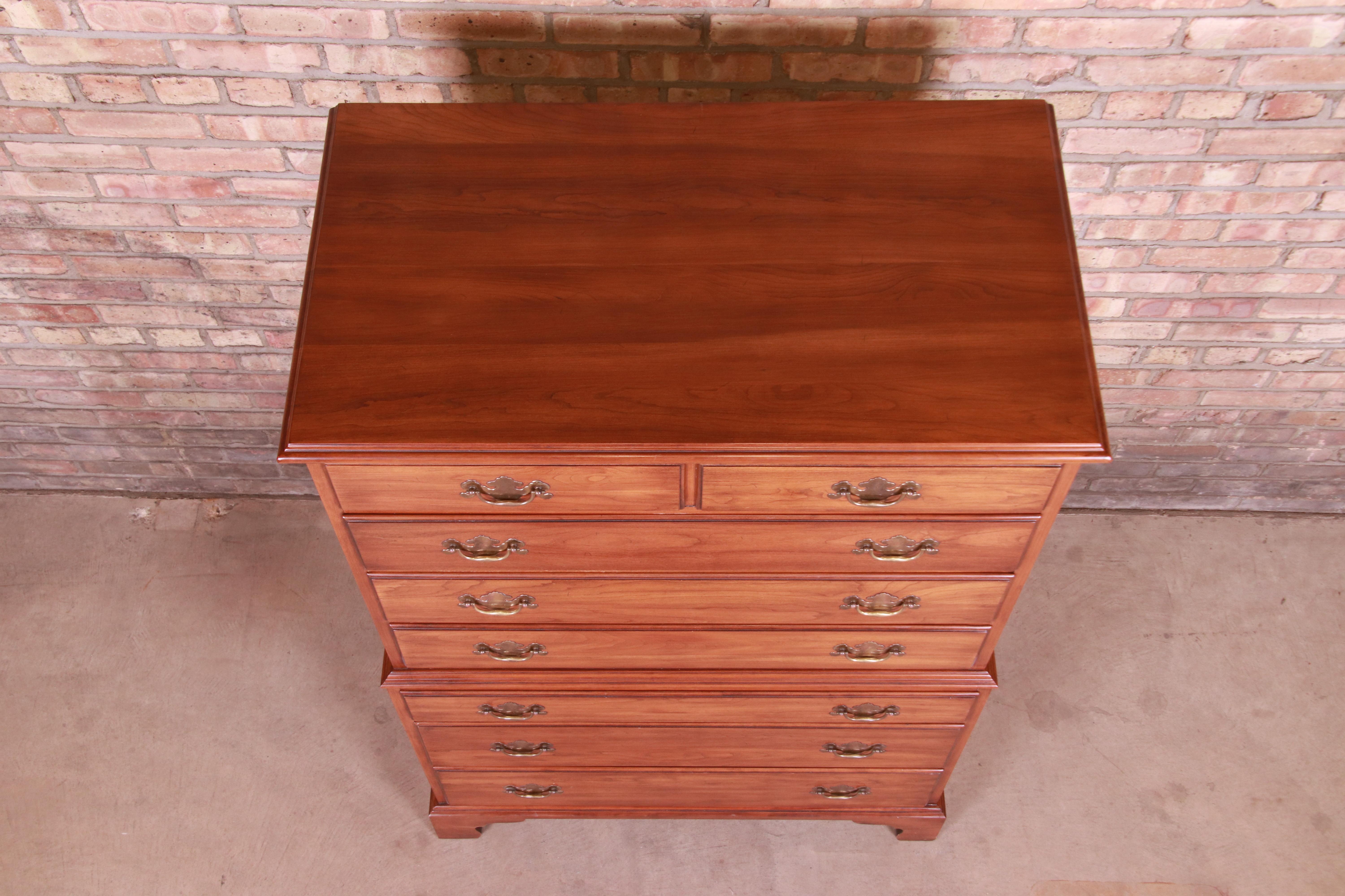 Henkel Harris American Colonial Solid Cherry Highboy Dresser 4