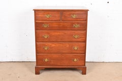 Henkel Harris American Colonial Solid Cherry Wood Highboy Dresser