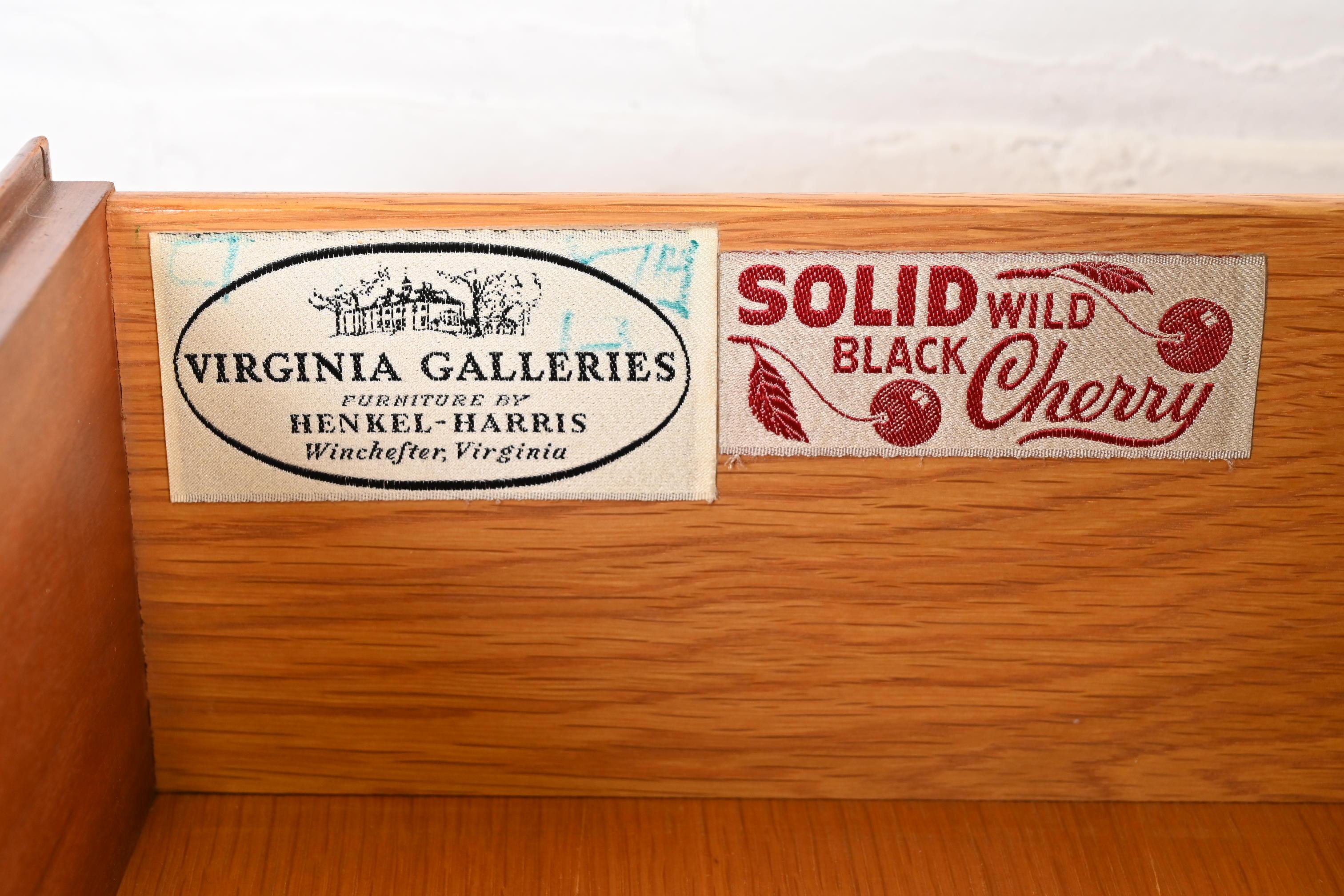 Henkel Harris American Colonial Solid Cherry Wood Highboy Dresser For Sale 3