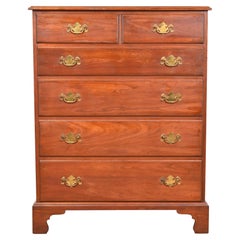 Henkel Harris American Colonial Solid Cherry Wood Highboy Dresser