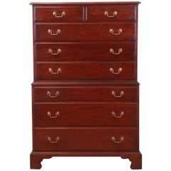 Henkel Harris American Colonial Solid Mahogany Highboy Dresser