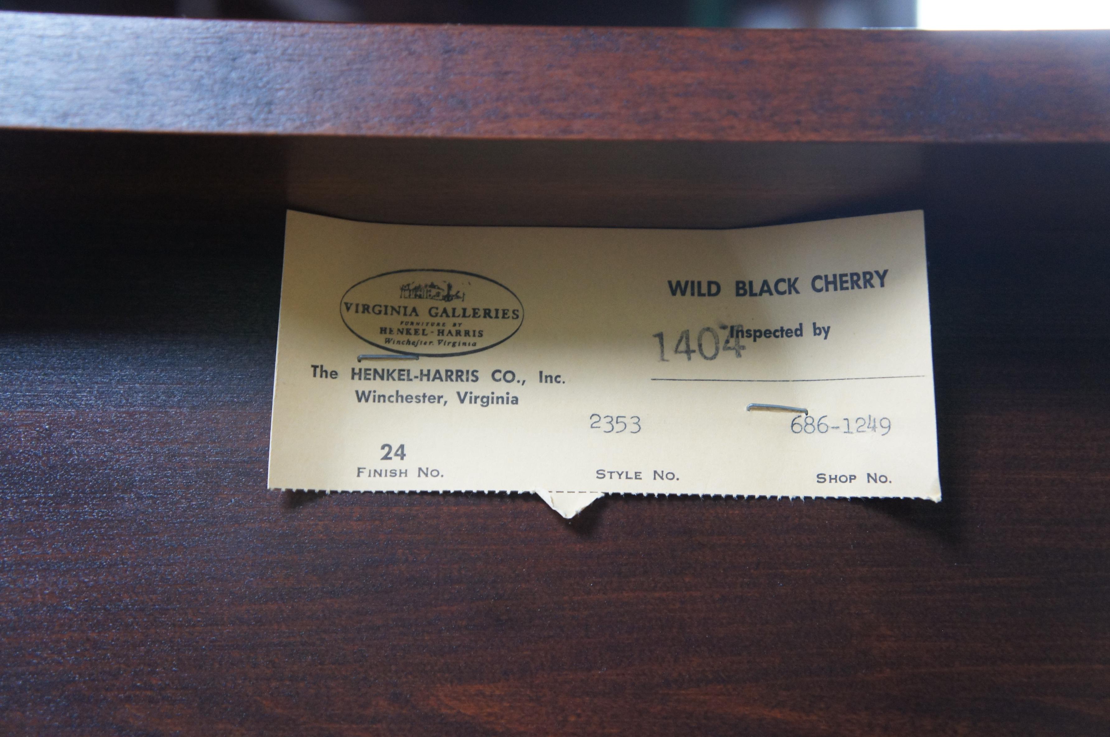 Henkel Harris Black Cherry Jamestown Colony Queen Anne Buffet Sideboard Server For Sale 3