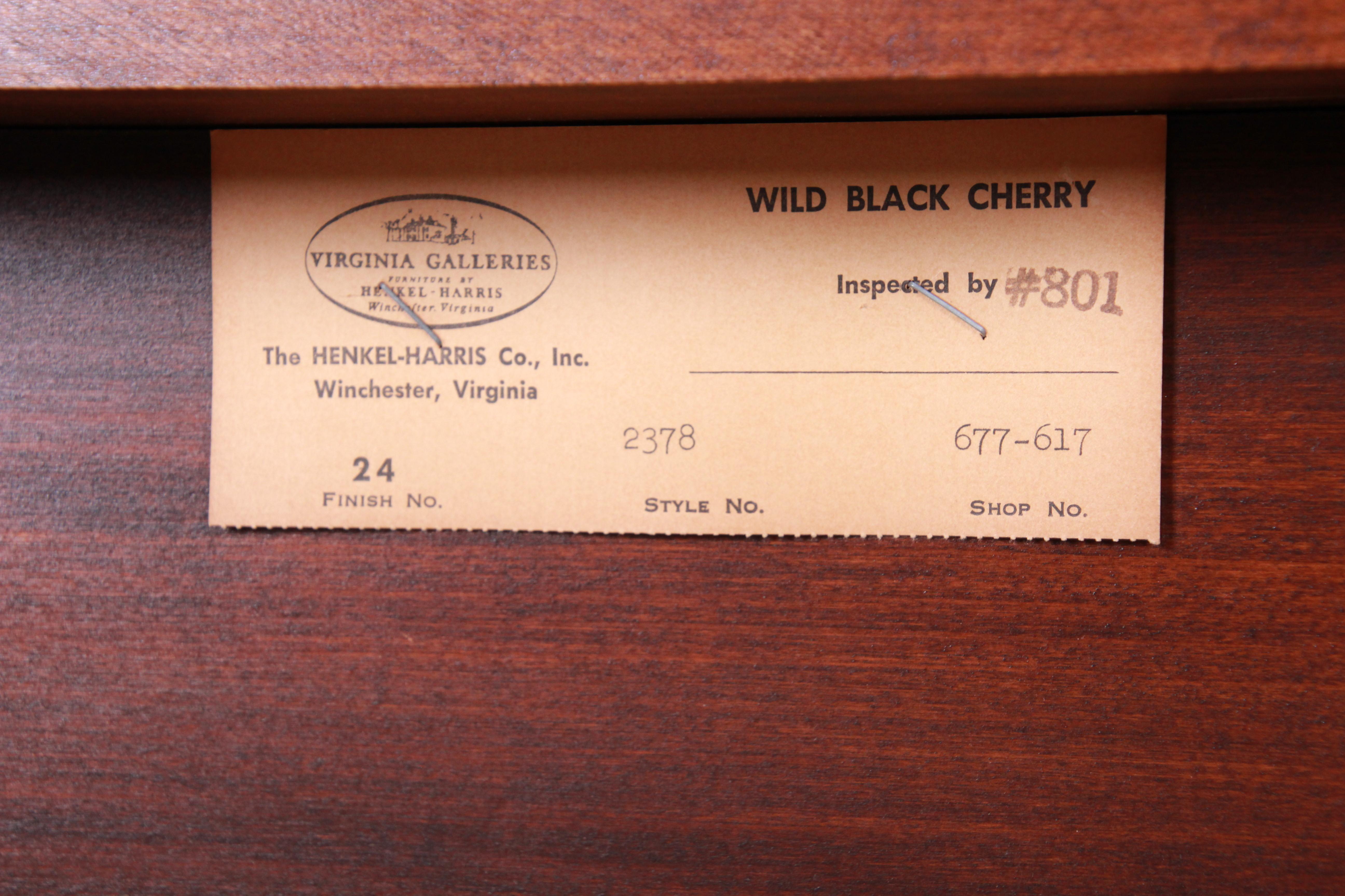Henkel Harris Black Cherry Jamestown Colony Sideboard Buffet or Credenza 10
