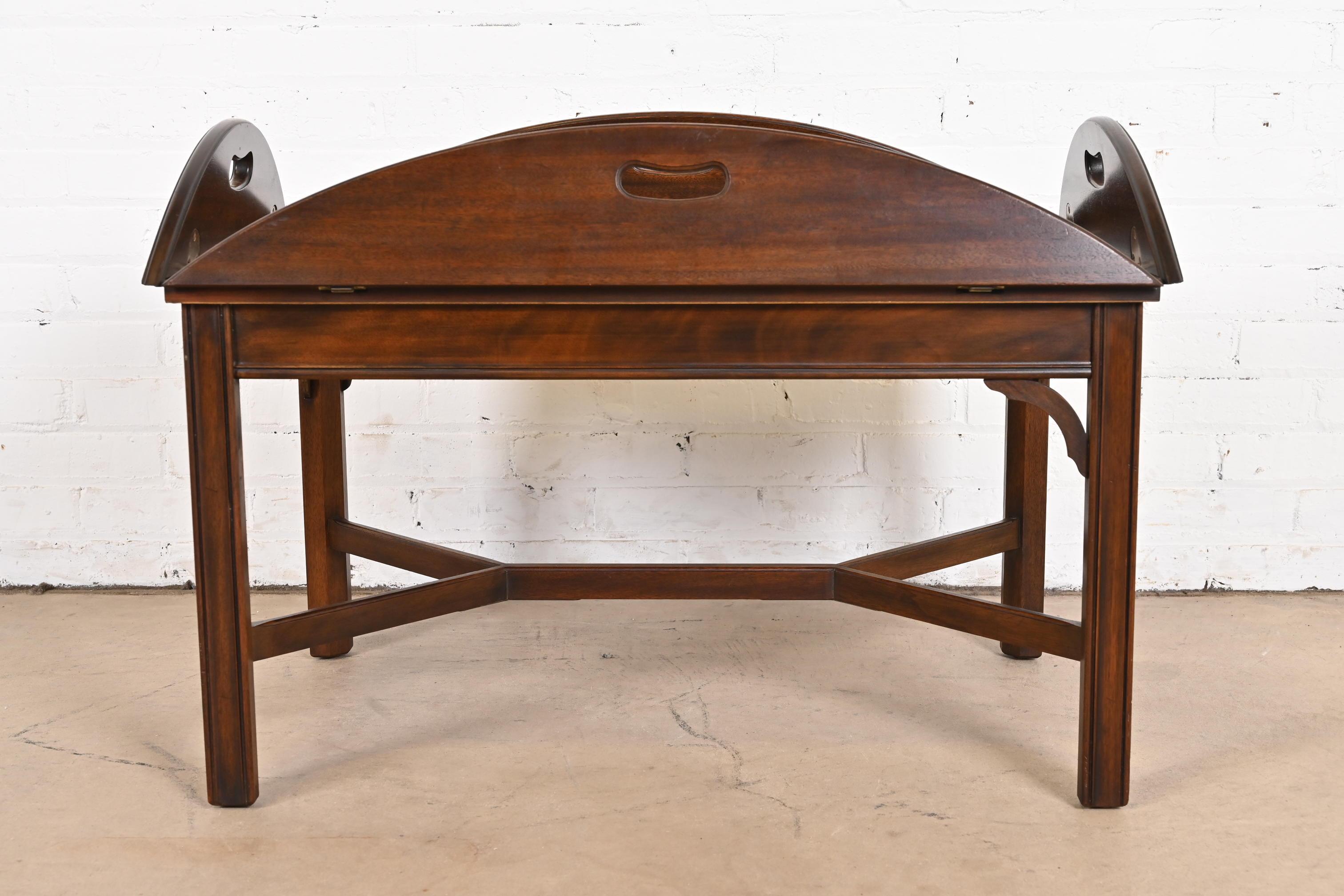 Henkel Harris Chippendale Carved Mahogany Butler's Coffee Table For Sale 6