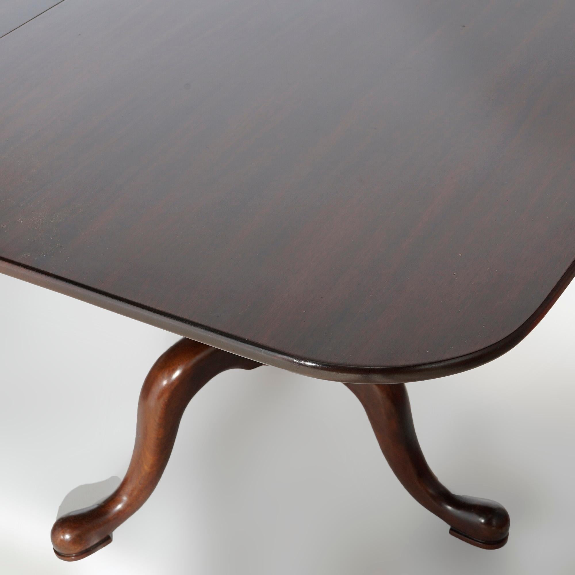 Henkel Harris Chippendale Double Pedestal Mahogany Extension Dining Table 20th C 7
