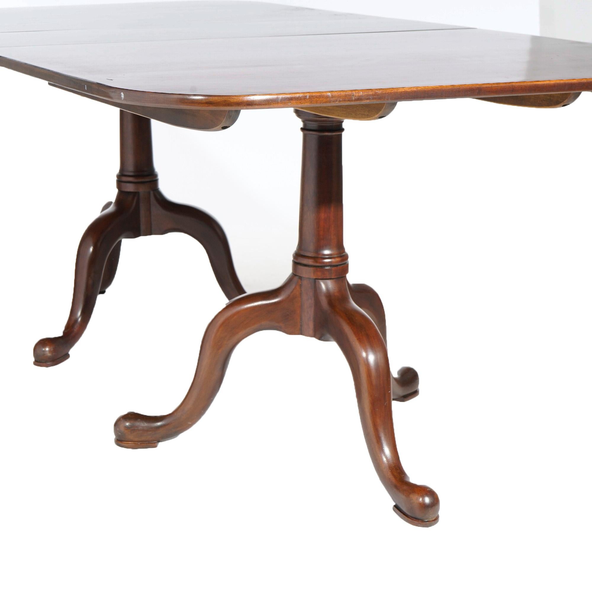 Henkel Harris Chippendale Double Pedestal Mahogany Extension Dining Table 20th C 9