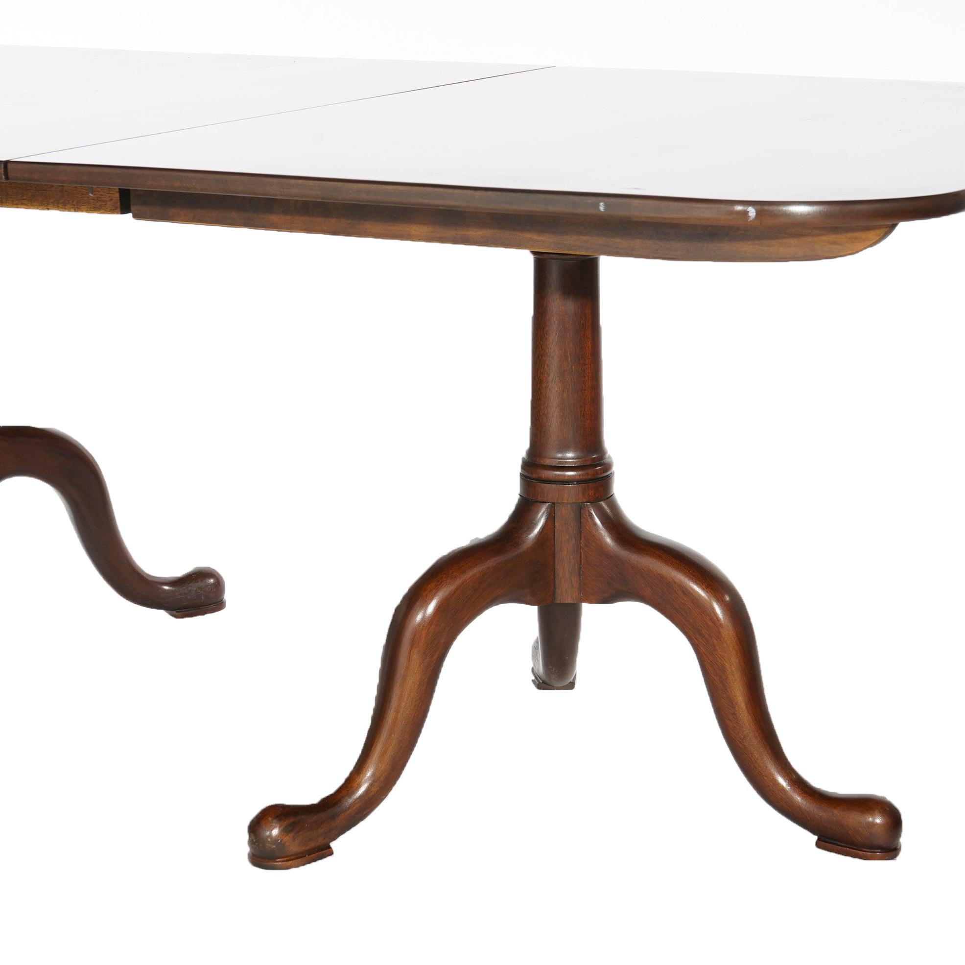 Henkel Harris Chippendale Double Pedestal Mahogany Extension Dining Table 20th C 10