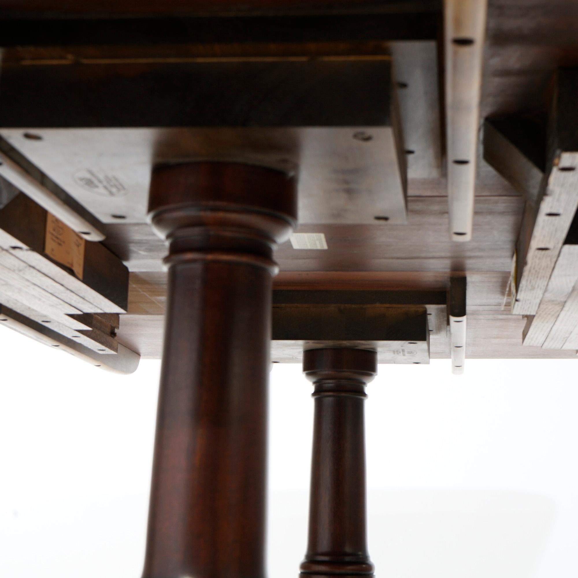 Henkel Harris Chippendale Double Pedestal Mahogany Extension Dining Table 20th C 12
