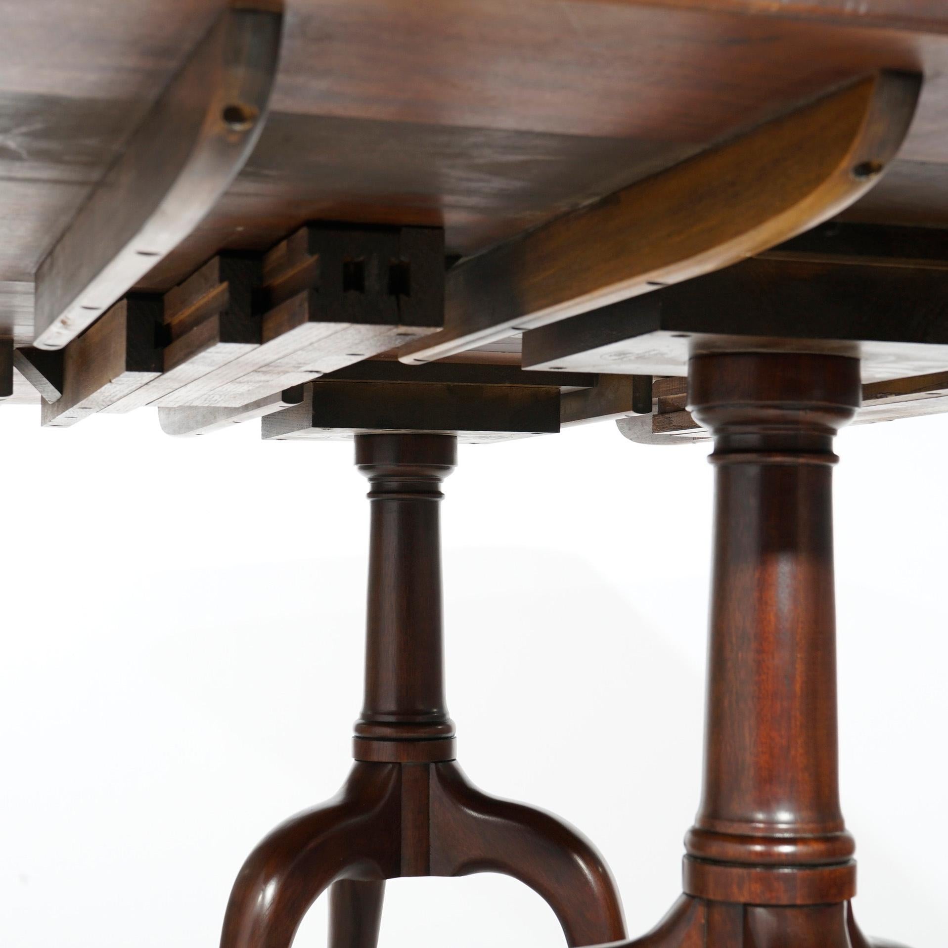 Henkel Harris Chippendale Double Pedestal Mahogany Extension Dining Table 20th C 13