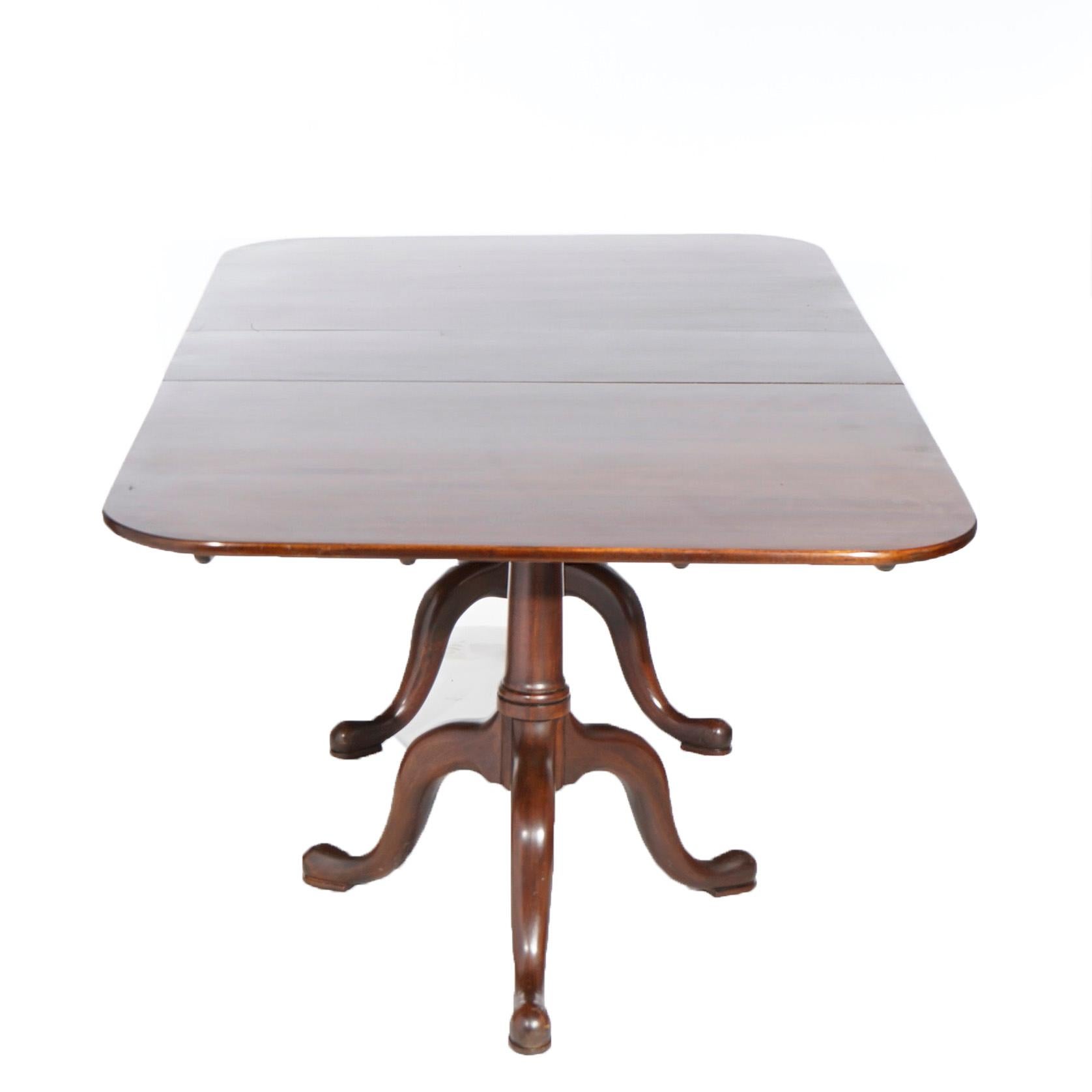 American Henkel Harris Chippendale Double Pedestal Mahogany Extension Dining Table 20th C