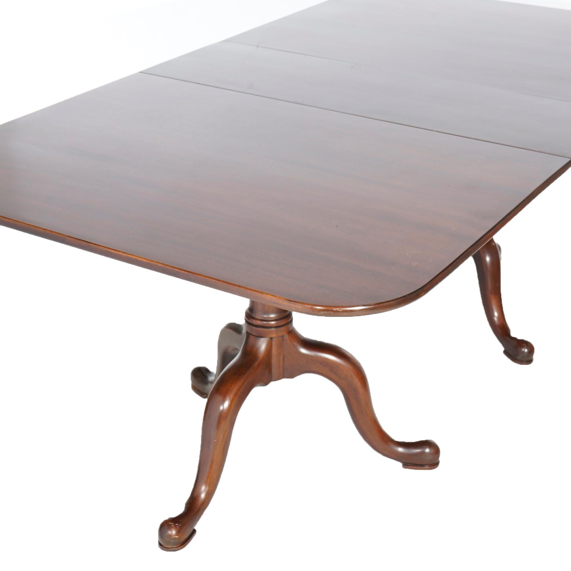 Henkel Harris Chippendale Double Pedestal Mahogany Extension Dining Table 20th C 2