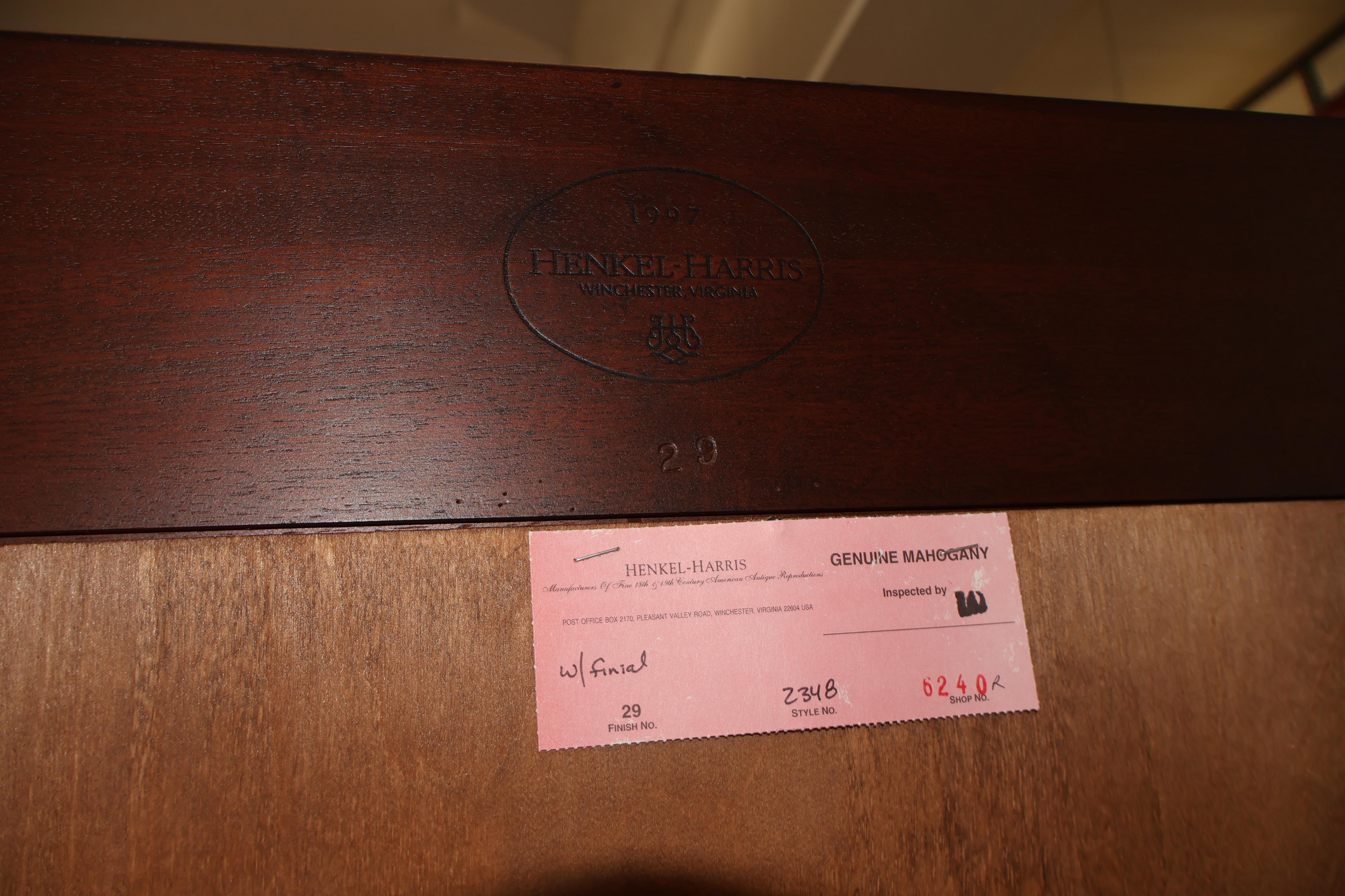 Vitrine de Chine Henkel Harris Chippendale en acajou biseauté en vente 1