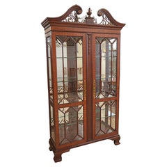 Henkel Harris Chippendale Mahogany Beveled Glass China Display Cabinet