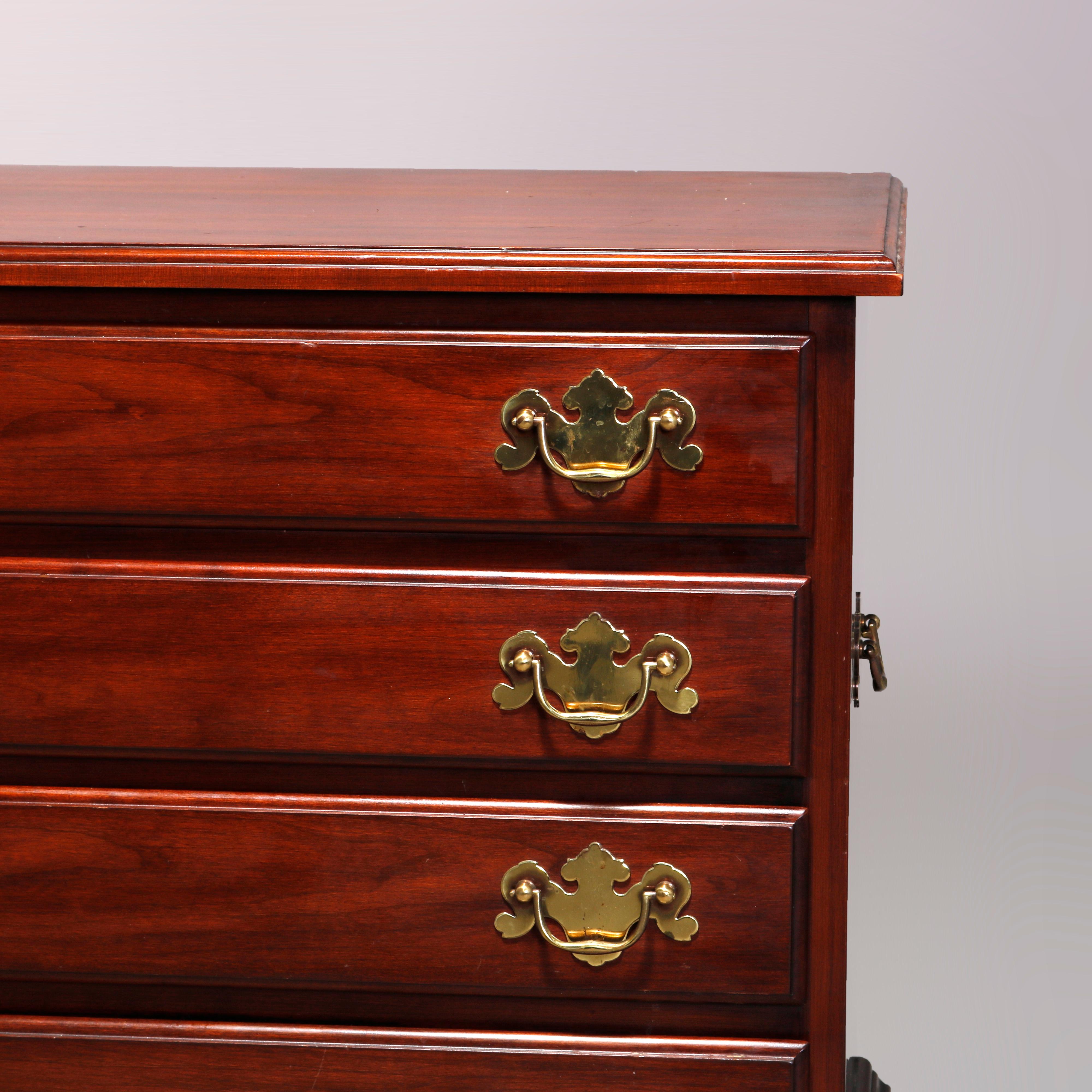 Henkel Harris Chippendale Virginia Galleries Black Cherry Silver Chest In Good Condition In Big Flats, NY