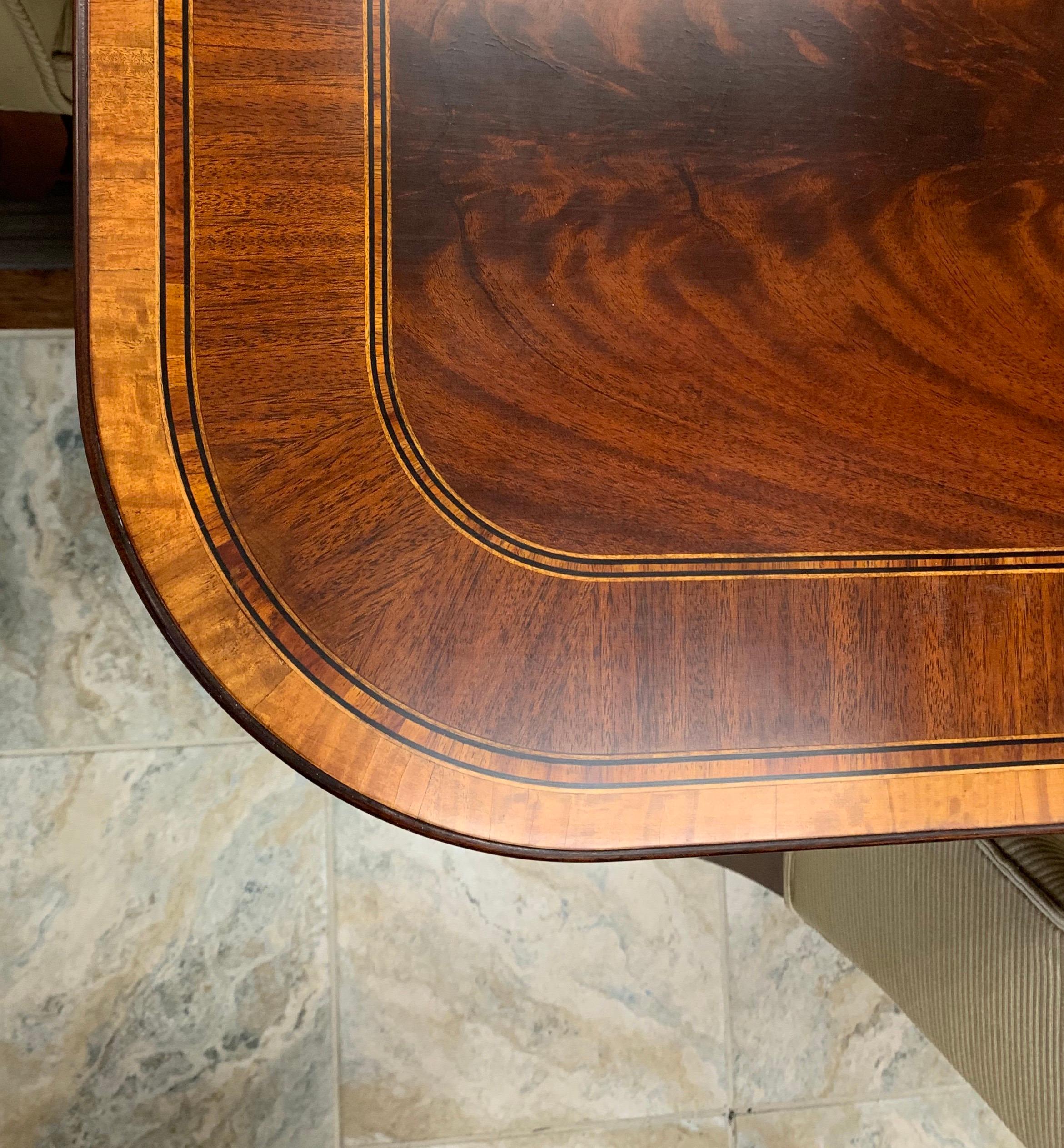 double pedestal mahogany dining room table