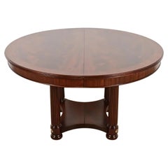 Henkel Harris Empire Mahogany Pedestal Extension Dining Table, Newly Refinished