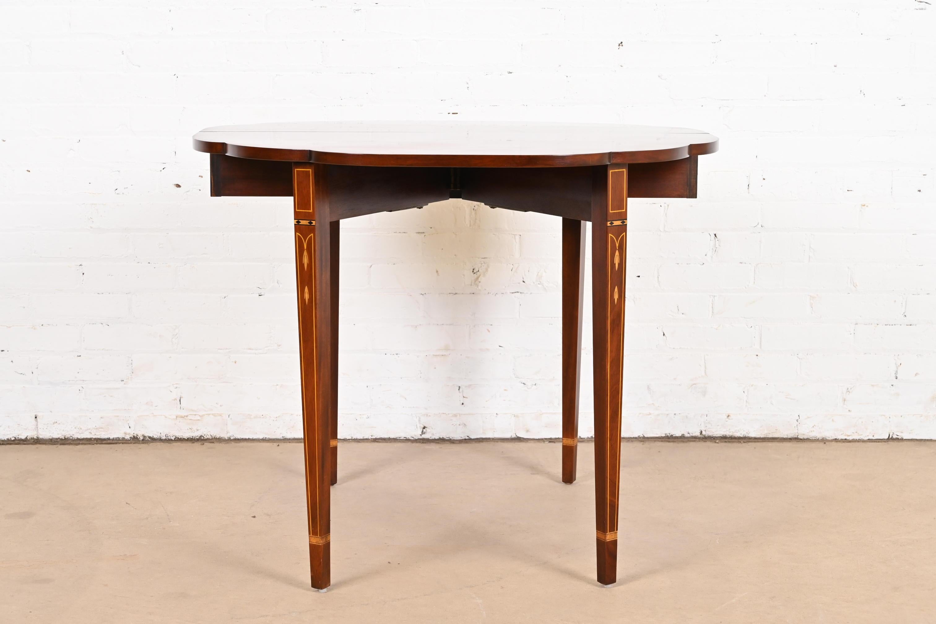 Henkel Harris Federal Inlaid Mahogany Flip Top Console Game Table 6