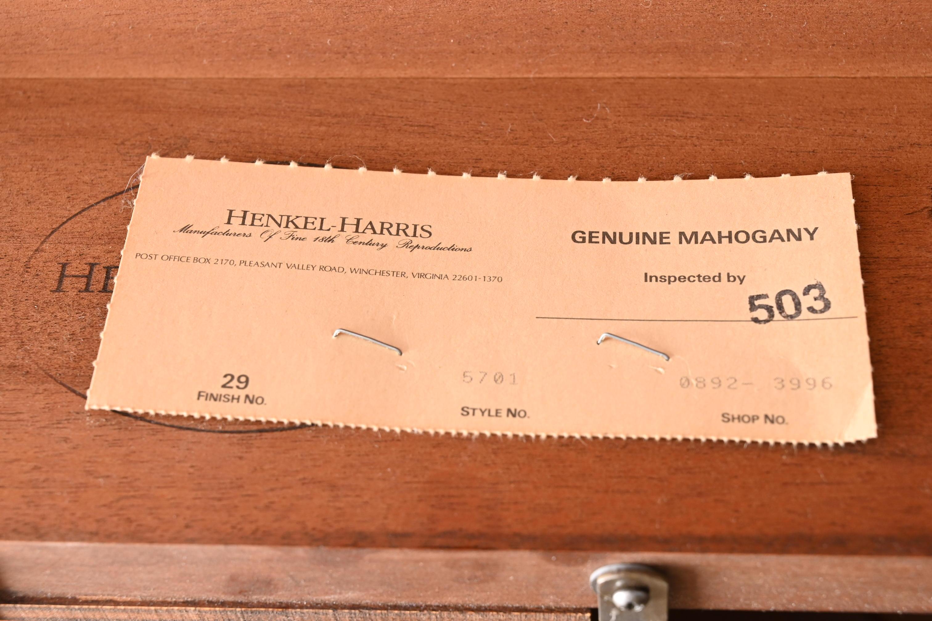 Henkel Harris Federal Inlaid Mahogany Flip Top Console Game Table 7