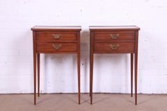 Henkel Harris Federal Style Mahogany Nightstands, Pair
