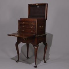 Henkel Harris Flame Mahogany Queen Anne Style Silver Chest, 20th Century