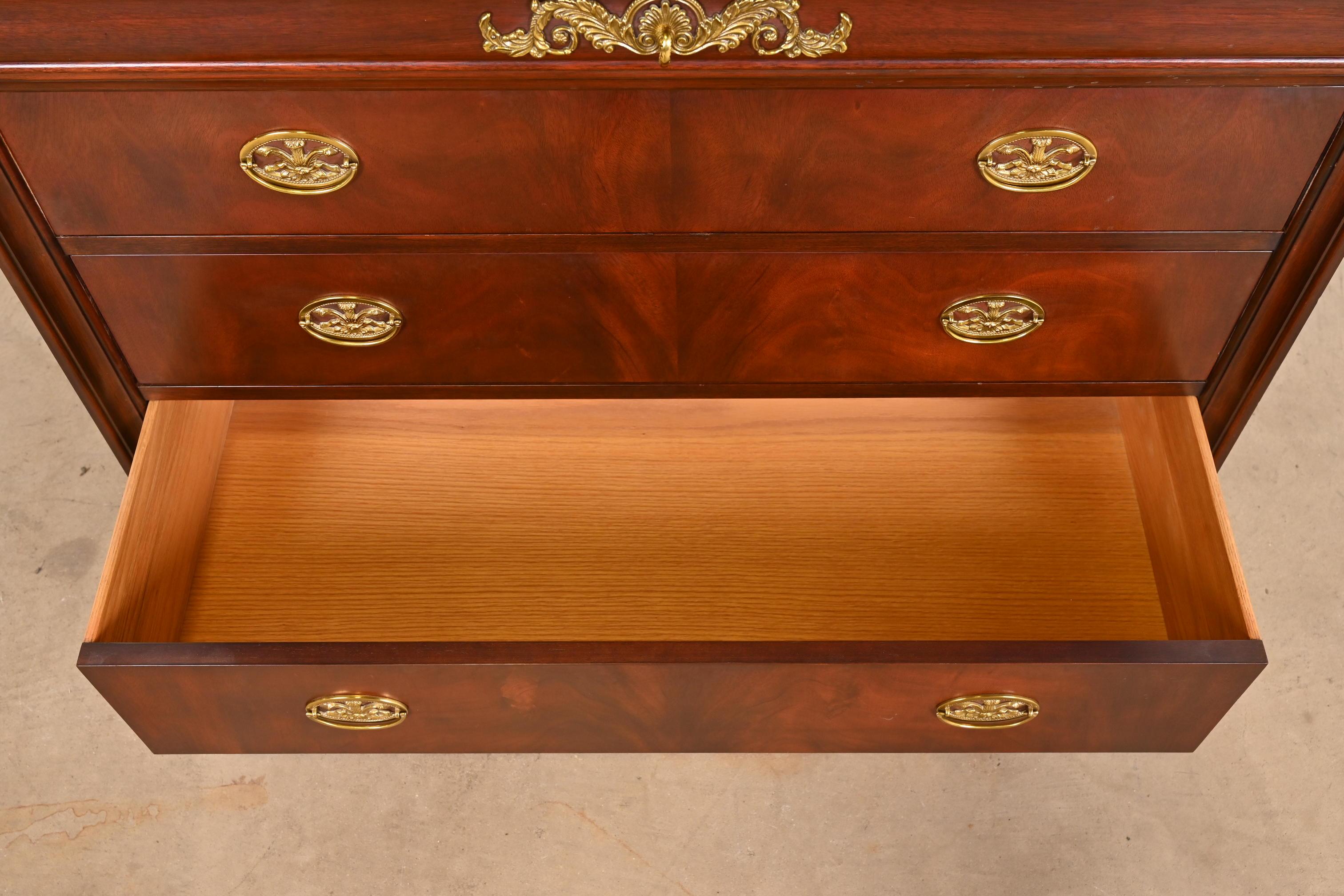 Henkel Harris French Empire Louis Philippe Flame Mahogany Marble Top Dresser For Sale 5