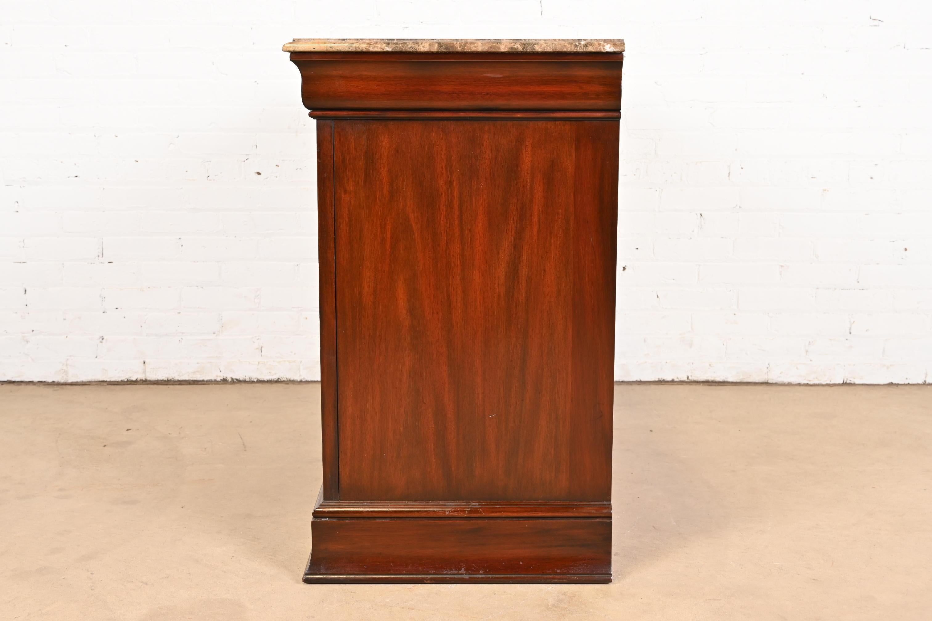 Henkel Harris French Empire Louis Philippe Flame Mahogany Marble Top Dresser For Sale 10