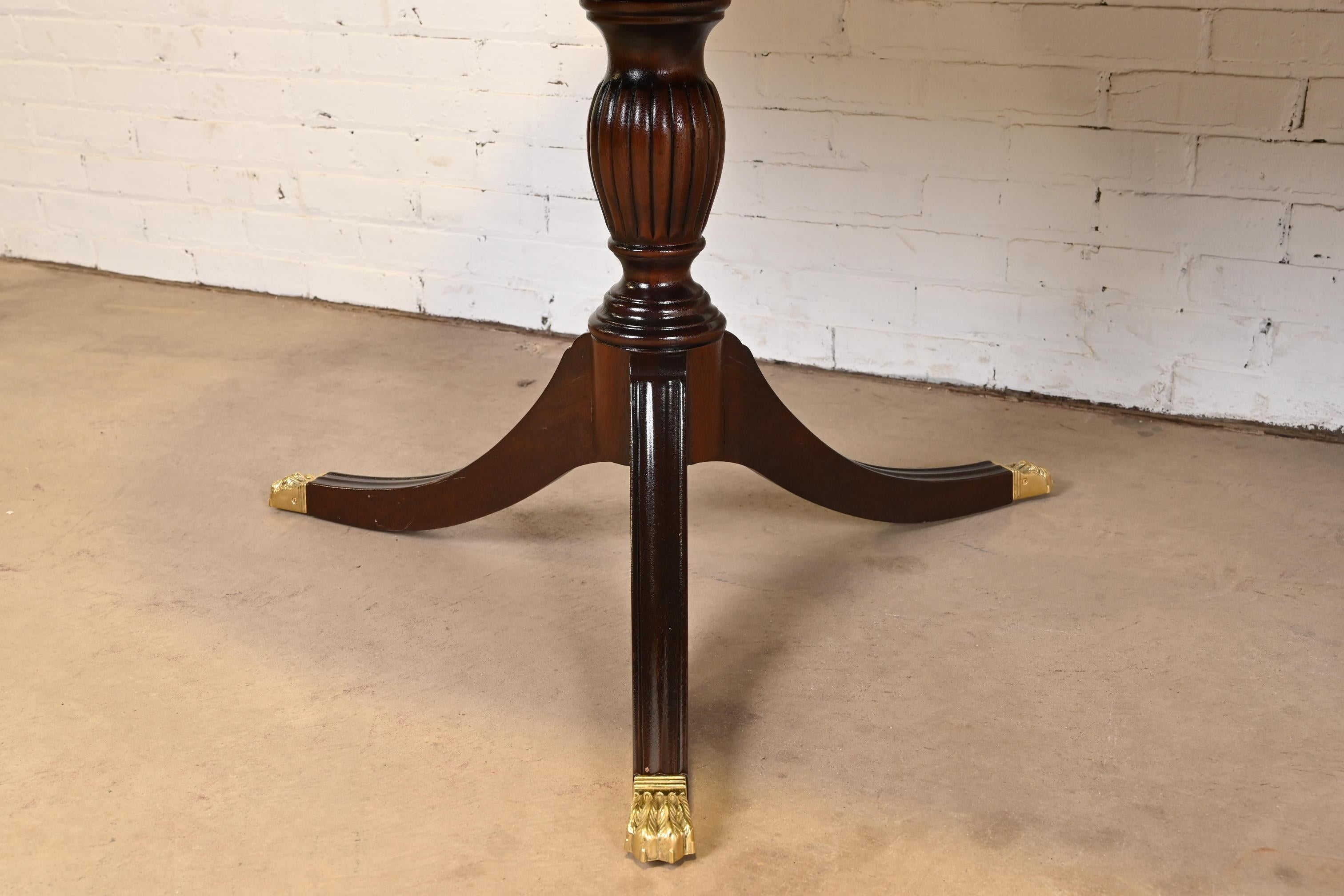 Henkel Harris Georgian Banded Mahogany Double Pedestal Dining Table, Refinished 4