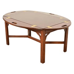 Henkel Harris Georgian Carved Mahogany Butler's Coffee Table