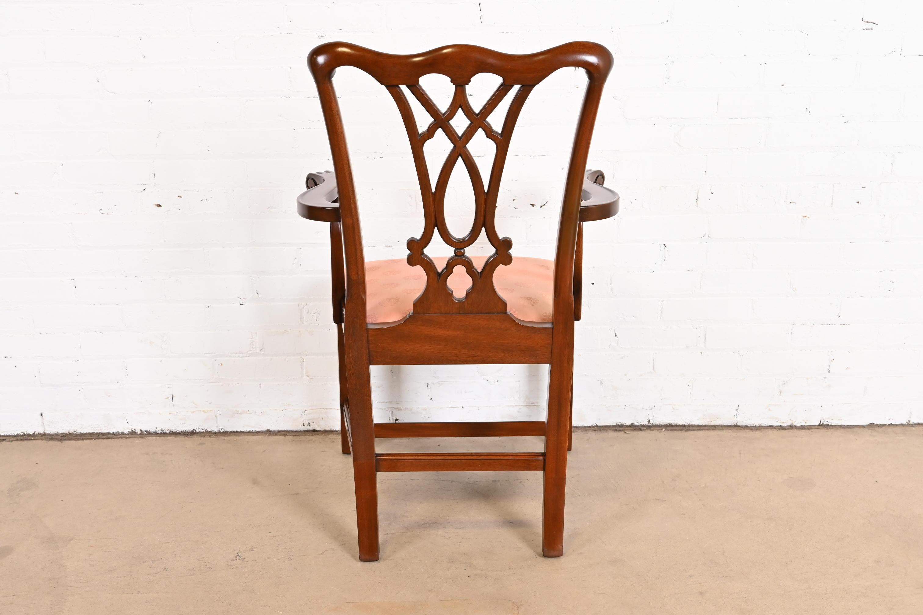 Henkel Harris Georgian Carved Mahogany Dining Chairs, Set of Eight For Sale 6
