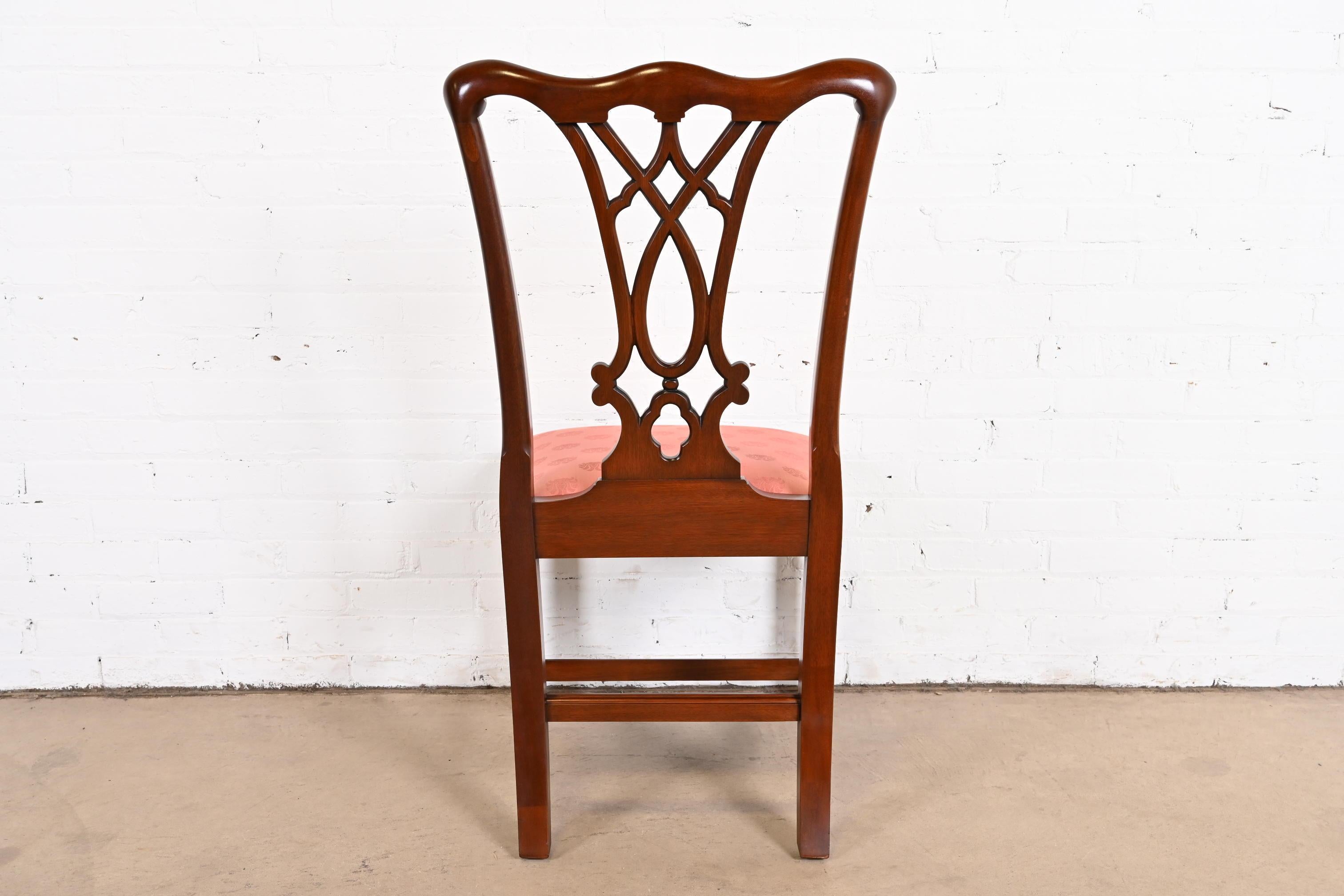 Henkel Harris Georgian Carved Mahogany Dining Chairs, Set of Eight 2