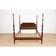 Henkel Harris Georgian Carved Mahogany Queen Size Poster Bed