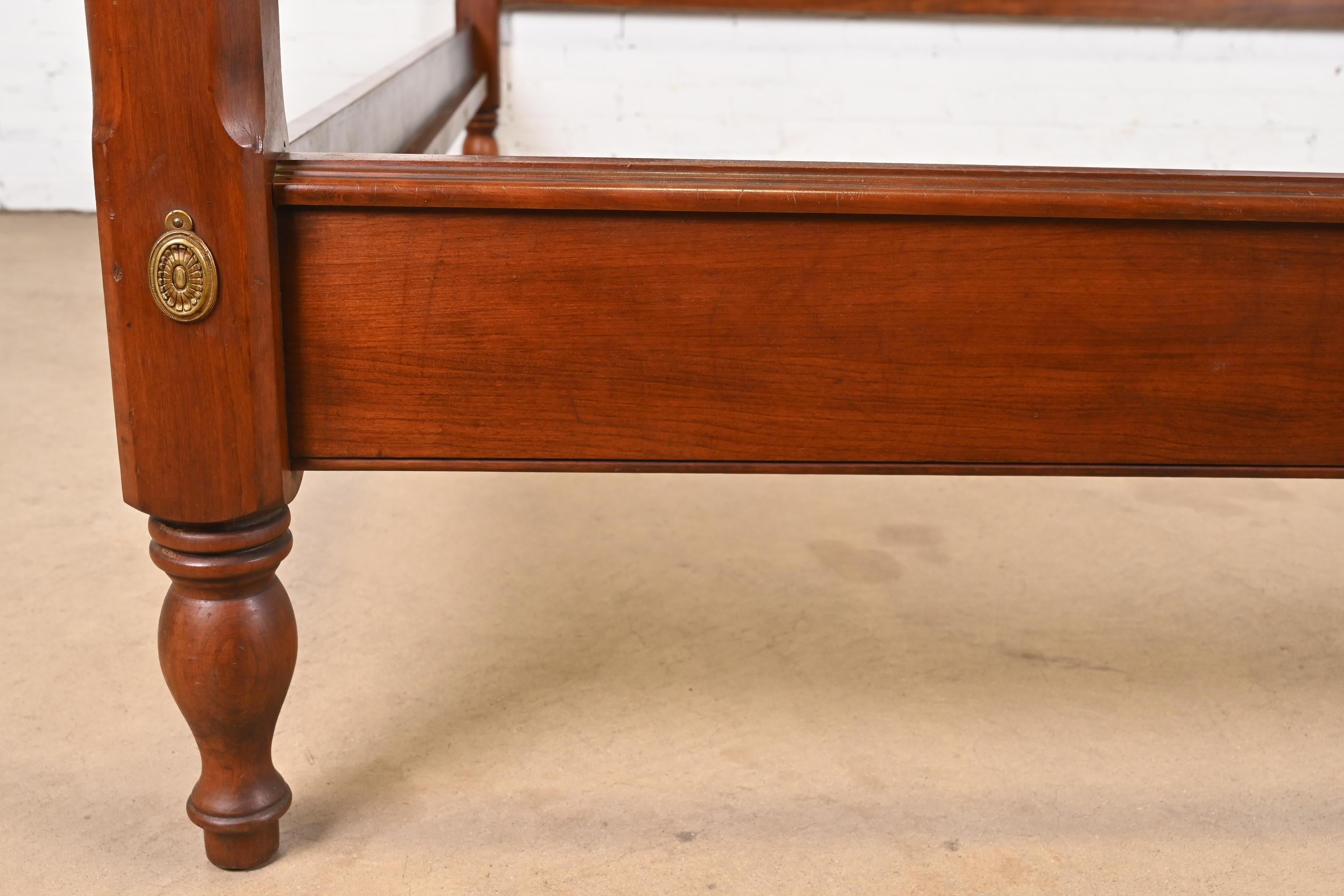 Henkel Harris Georgian Carved Solid Cherry Wood King Size Poster Bed, 1974 5