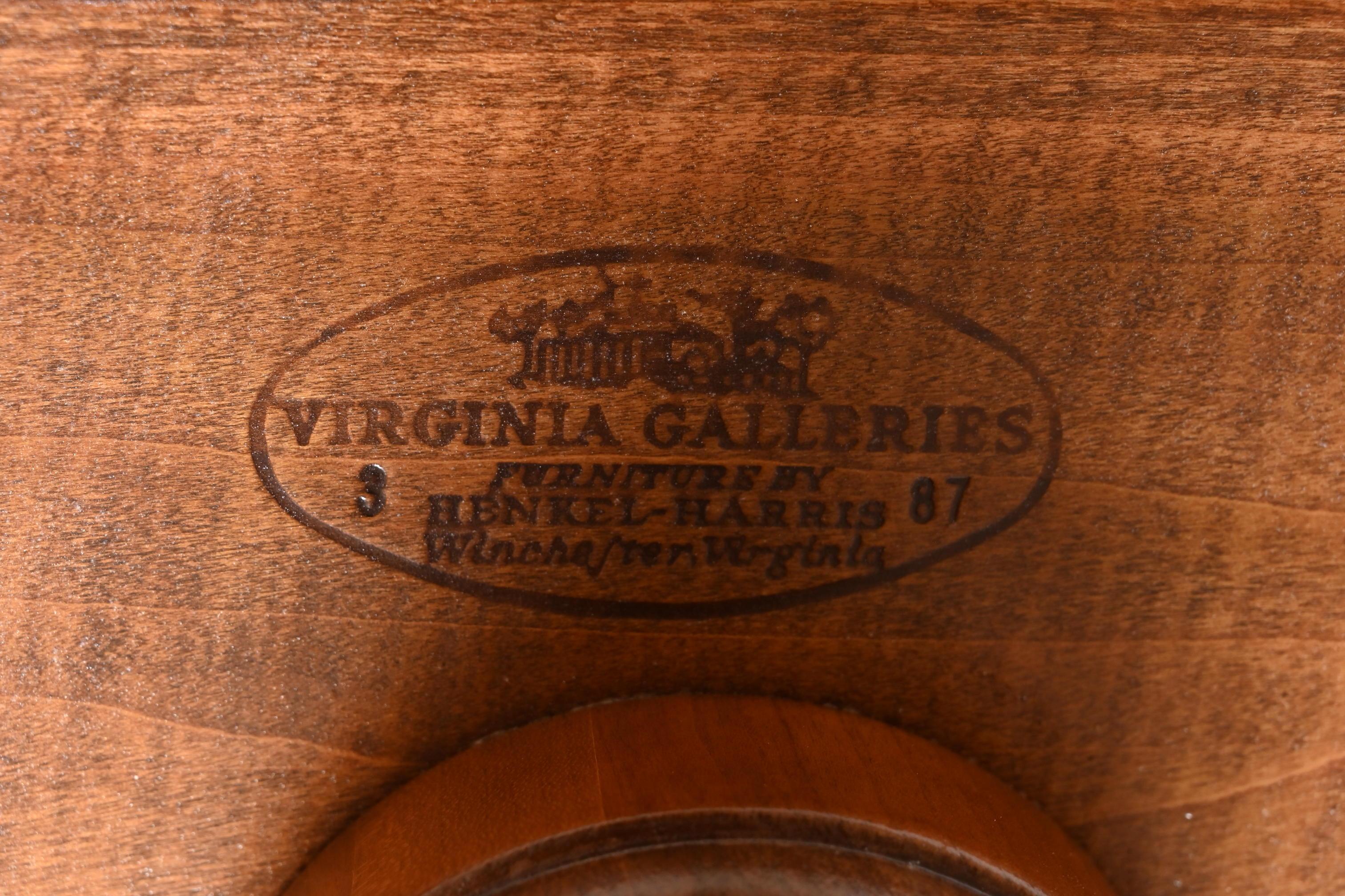 Henkel Harris Georgian Cherry Wood Double Pedestal Dining Table, Refinished 10