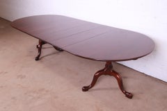 Henkel Harris Georgian Cherry Wood Double Pedestal Dining Table, Refinished