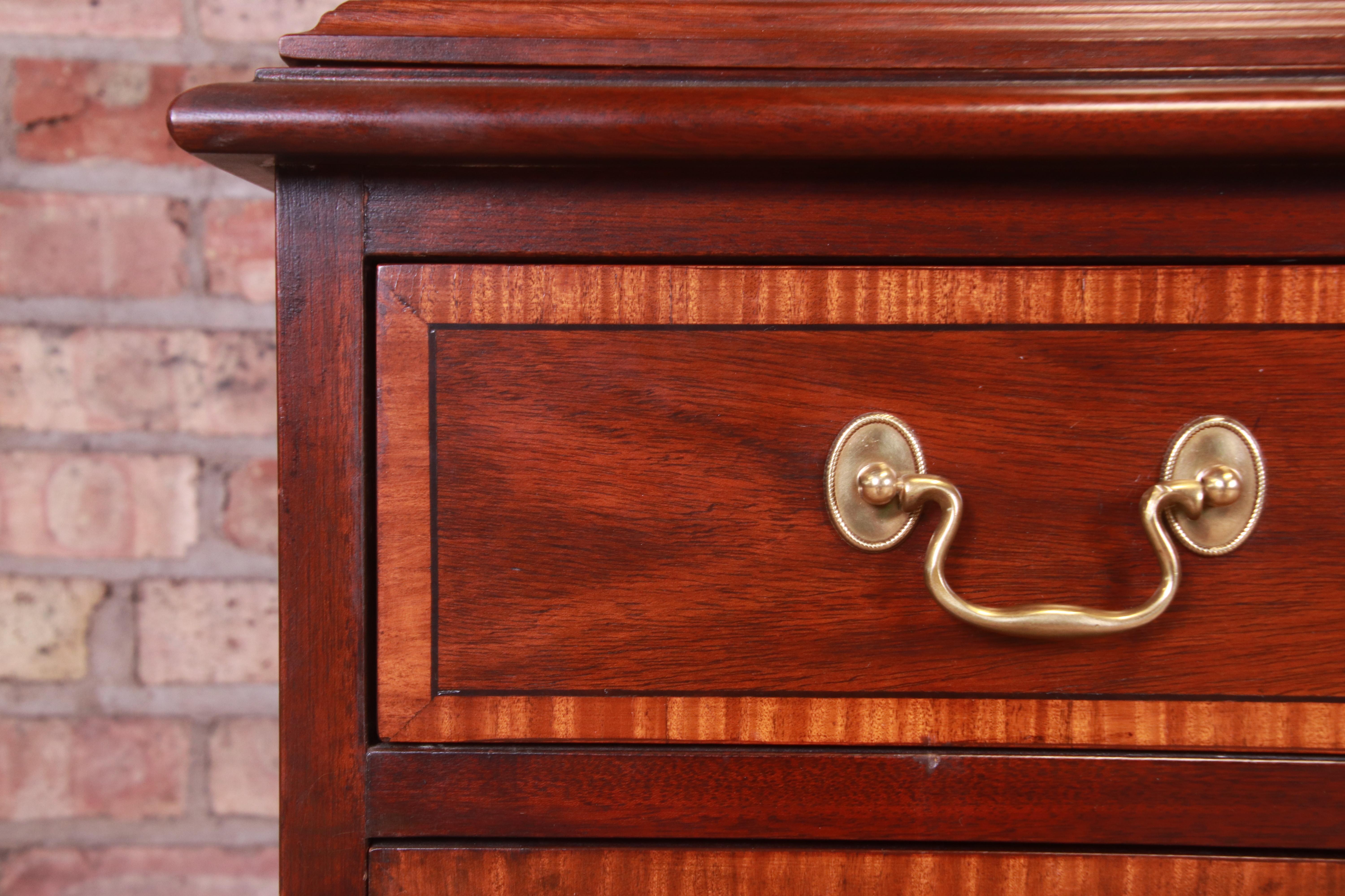 Henkel Harris Georgian Mahogany Breakfront Bookcase Cabinet 4