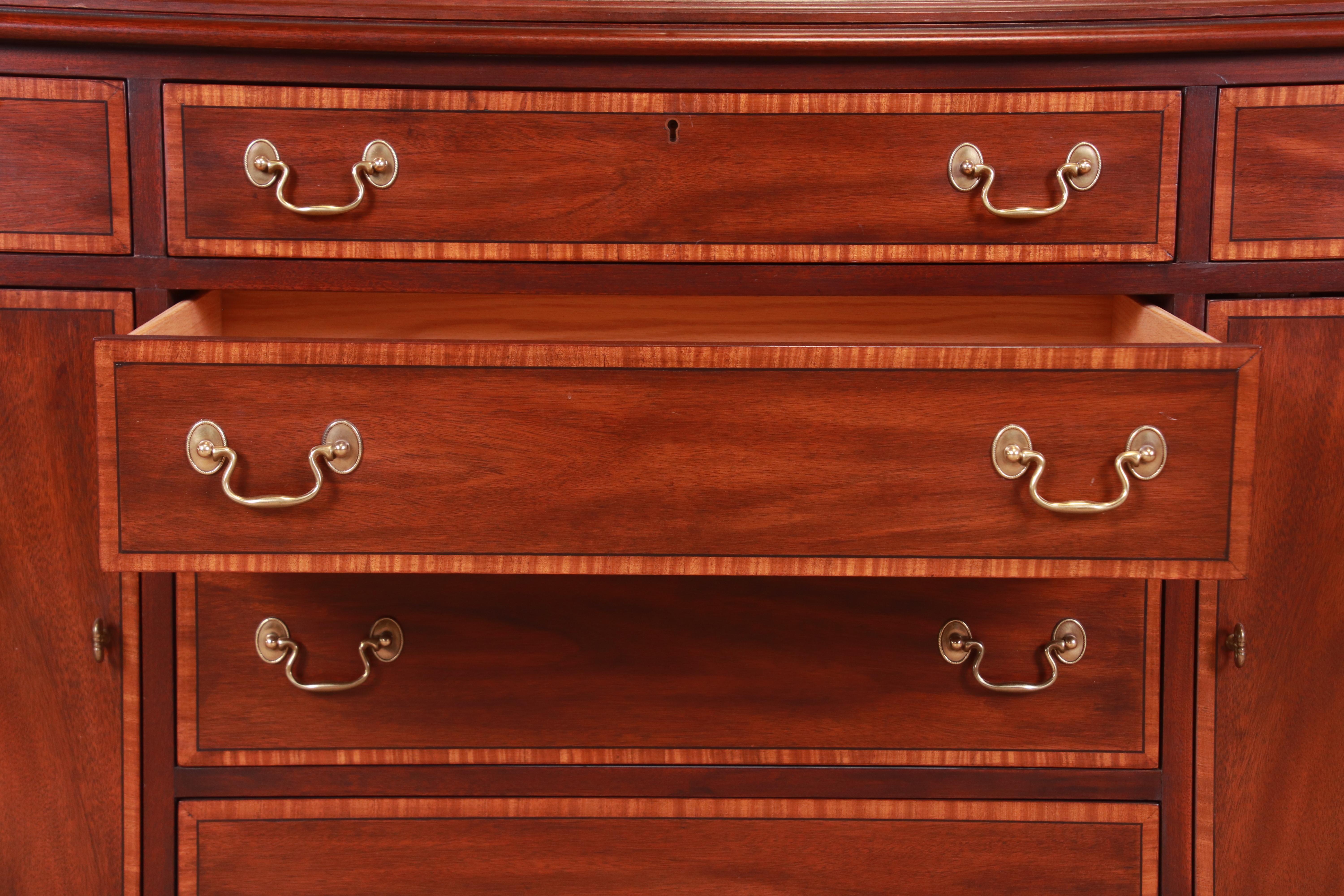 Henkel Harris Georgian Mahogany Breakfront Bookcase Cabinet 3