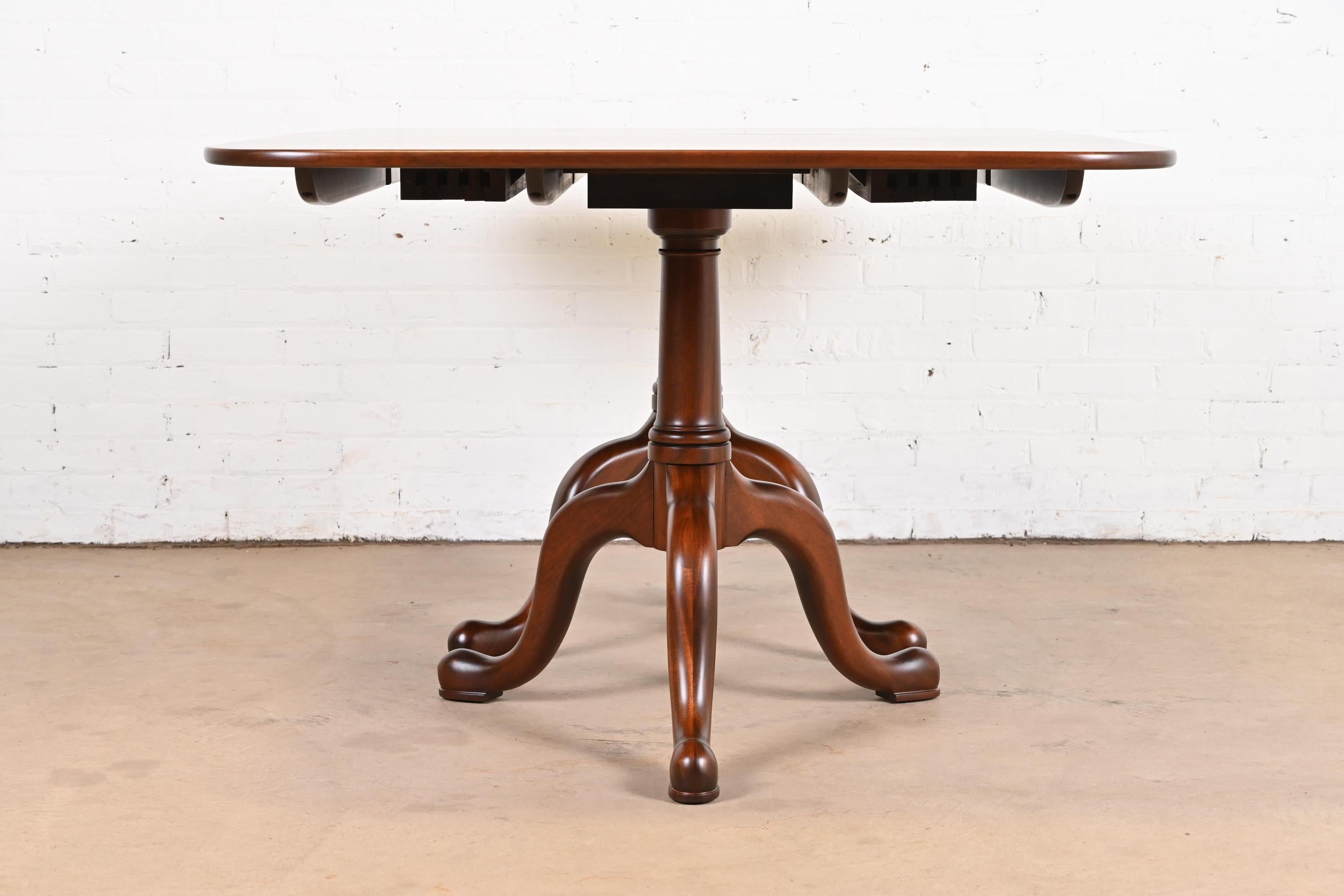 Henkel Harris Georgian Mahogany Double Pedestal Dining Table, Newly Refinished For Sale 8