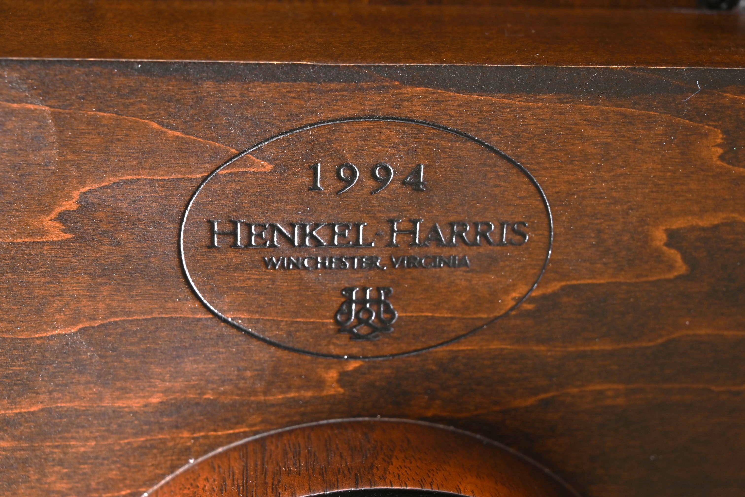 Henkel Harris Georgian Mahogany Double Pedestal Extension Dining Table For Sale 5