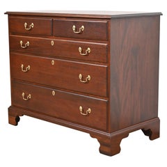 Henkel Harris Georgian Mahogany Five-Drawer Dresser, Newly Refinished