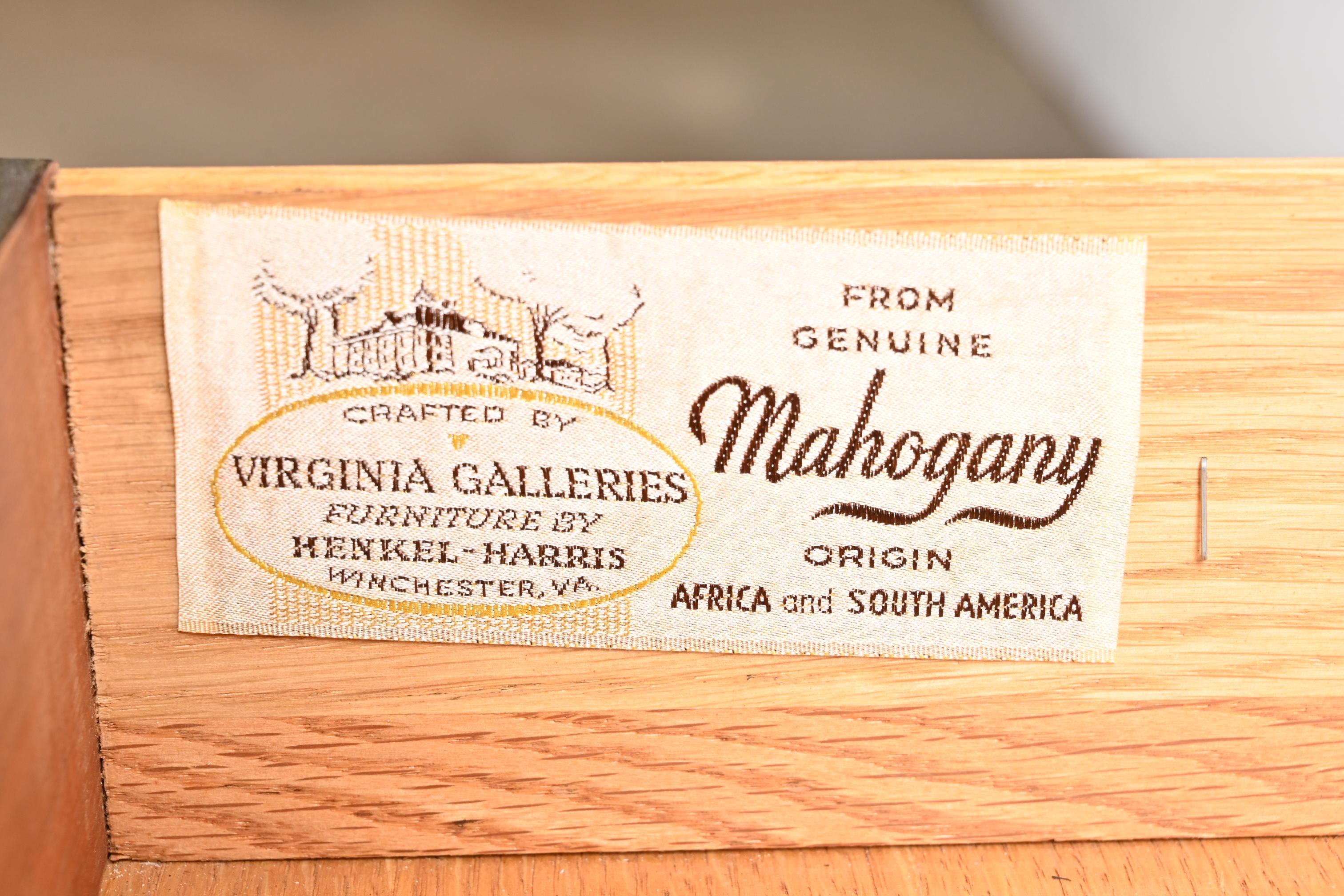 Henkel Harris Georgian Mahogany Flip Top Rolling Bar Cabinet 7