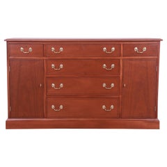 Henkel Harris Georgian Mahogany Sideboard Credenza or Bar Cabinet, Refinished