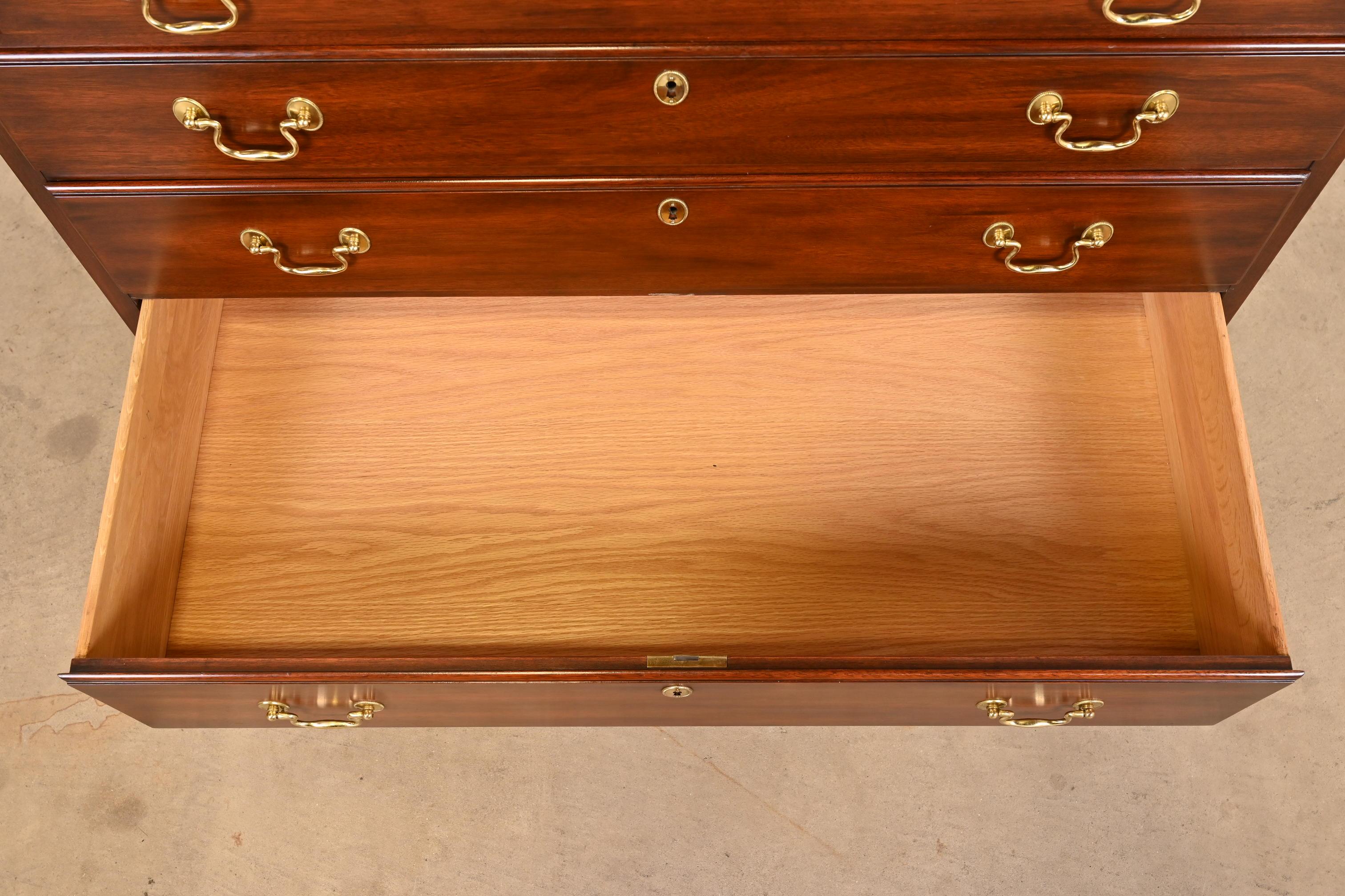 Henkel Harris Georgian Mahogany Slant Front Secretary Desk with Bookcase Hutch 5