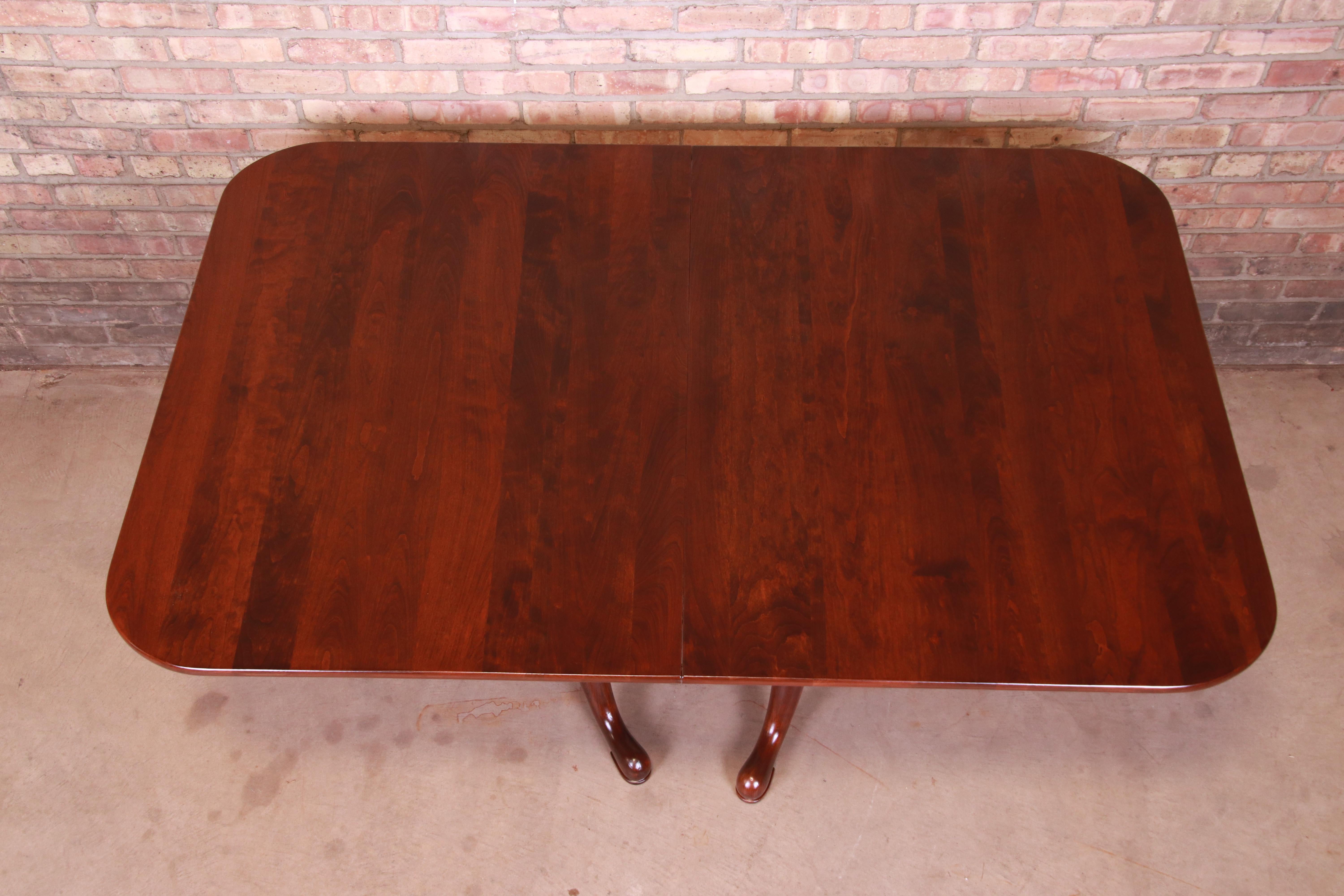 Henkel Harris Georgian Solid Cherry Double Pedestal Dining Table, Refinished 5