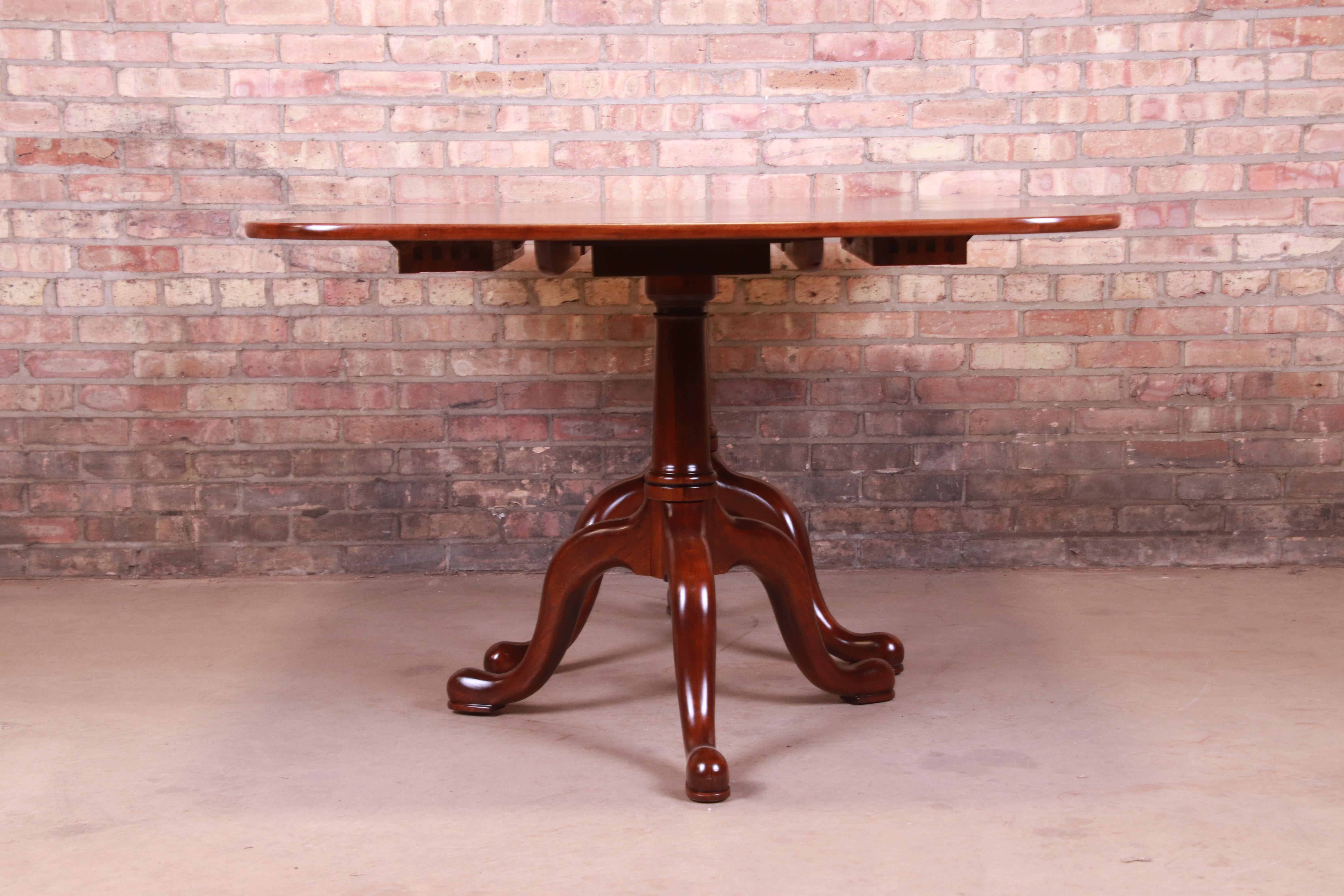 Henkel Harris Georgian Solid Cherry Double Pedestal Dining Table, Refinished 6