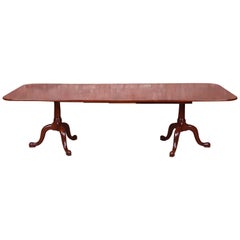 Henkel Harris Georgian Solid Cherry Double Pedestal Dining Table, Refinished