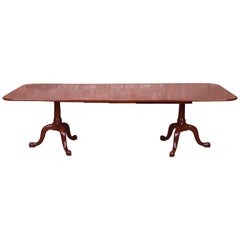 Henkel Harris Georgian Solid Cherry Double Pedestal Dining Table, Refinished