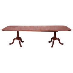 Henkel Harris Georgian Solid Cherry Double Pedestal Dining Table, Refinished