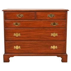 Henkel Harris Georgian Solid Cherry Wood Five-Drawer Dresser or Chest of Drawers