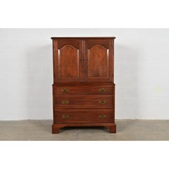 Henkel Harris Georgian Solid Cherry Wood Gentleman's Chest, 1970s